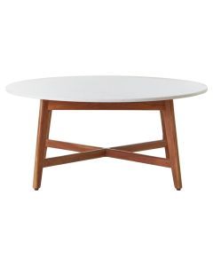 Myan Round Marble Top Coffee Table In White