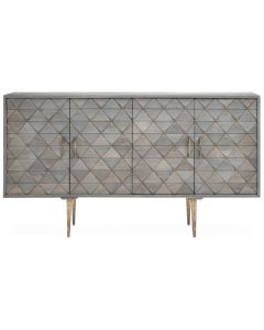 Siro Mango Wood Sideboard With 4 Doors In Grey