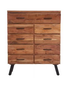 Nashik Acacia Wooden Chest of 9 Drawers In Natural