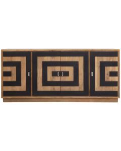 Salem Mango Wood Sideboard With 4 Doors In Black And Natural