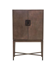 Dimaro Wooden Drinks Cabinet With 2 Doors In Antique Grey