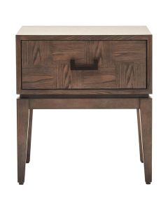 Dimaro Wooden Side Table With 1 Drawer In Antique Grey