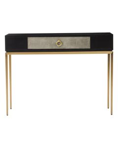 Deruta Wooden Console Table With 1 Drawer In Grey Shagreen