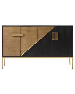 Davoli Wooden Sideboard With 4 Doors In Black