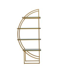 Vogue Stainless Steel Left Half Moon Shelving Unit In Matte Gold