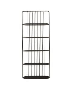 Vogue Stainless Steel 5 Tier Shelving Unit In Black With Glass Shelves