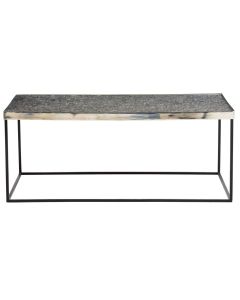 Akola Glass Top Coffee Table In Silver With Sturdy Black Aluminium Frame