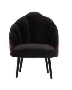 Cefena Cotton Fabric Peacock Accent Chair In Multicoloured