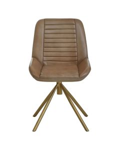 Buffalo Genuine Leather Accent Chair In Grey