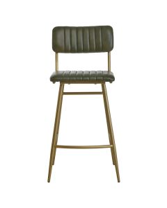 Buffalo Genuine Leather Bar Chair In Green