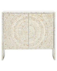 Obra Mother Of Pearl Wooden Sideboard In Luxe White
