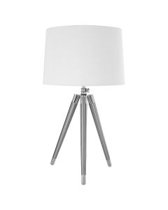 Unesta Cream Fabric Shade Table Lamp With Chrome Tripod Base