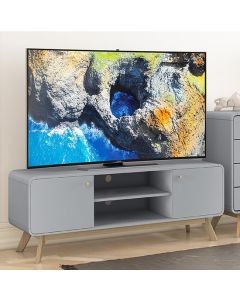 Cassie Wooden TV Stand With 2 Doors In Grey