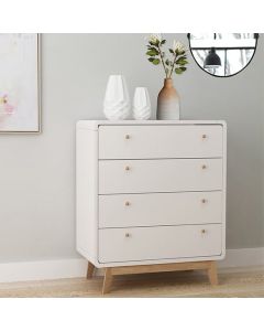 Cassie Wooden Chest Of 4 Drawers In White