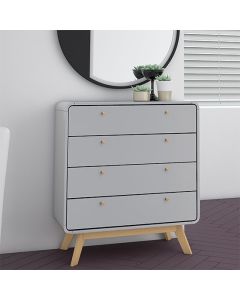 Cassie Wooden Chest Of 4 Drawers In Grey