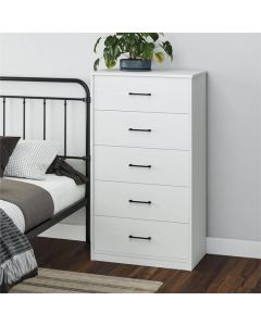 Brez Wooden Chest Of 5 Drawers In White
