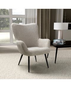Bordeaux Textured Chenille Effect Fabric Armchair In Mink