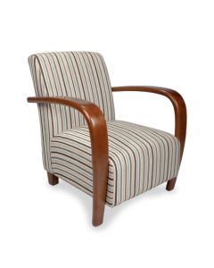 Restmore Stripe Chenille Fabric Armchair In Duck Egg
