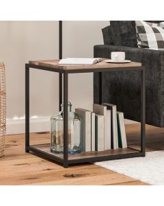 Quincy Wooden End Table In Weathered Oak
