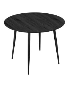 Monza Round Wooden Dining Table In Black