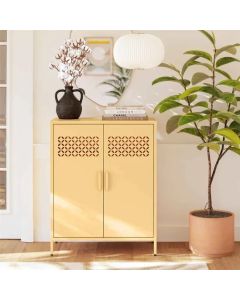 Annie Metal Storage Cabinet With 2 Doors In Sun Yellow