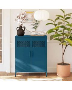 Annie Metal Storage Cabinet With 2 Doors In Deep Ocean Blue