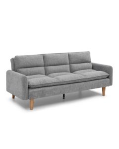 Cosy Rest Chenille Effect Fabric 3 Seater Sofa Bed In Light Grey
