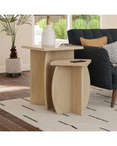 Voler Wooden Nest Of 2 Tables In Light Oak