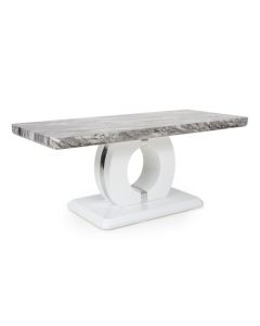 Neptune Marble Effect Coffee Table In Grey And White
