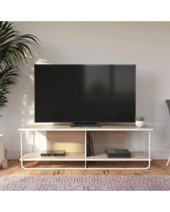 Dante Wooden TV Stand With 2 Shelves In Natural