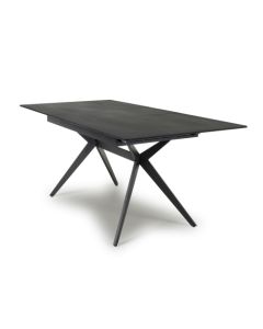 Timor 1800mm Ceramic Top Dining Table In Black With X-Frame Legs
