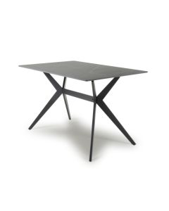 Timor 1200mm Ceramic Top Dining Table In Grey Granite With X-Frame Legs
