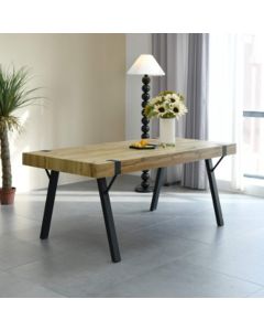 Newark Large Wooden Dining Table In Wood Grain Effect