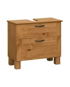 Alby Wooden Bathroom Vanity Unit With 2 Drawers In Brown