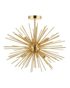 Orta 6 Lights Semi Flush Ceiling Light In Satin Brass