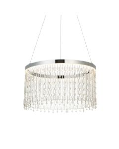Liliana Cascading Clear Glass Crystals Pendant Light In Polished Chrome