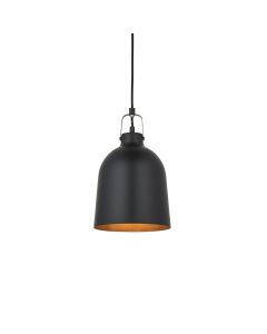 Lazenby Aged Pewter Finished Inner Shade Ceiling Pendant Light In Matt Black