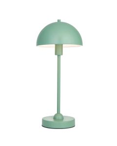 Saroma Gloss White Inner Shade Table Lamp In Matt Myrtle Green