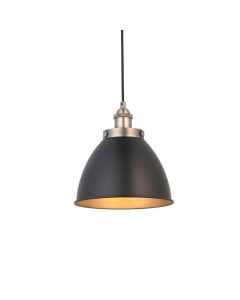 Franklin Small Metal Rolled Edge Shade Pendant Light In Aged Pewter
