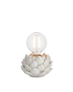 Artichoke Style Ceramic Base Table Lamp In Oatmeal Crackle Glaze