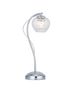 Mesmer Clear Ribbed Glass Shade Table Lamp In Chrome