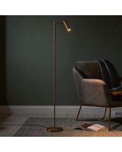 Dedicated Metal Reader Task Floor Lamp In Brass