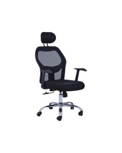 Acarigua Nylon Home And Office Chair With Arms In Black