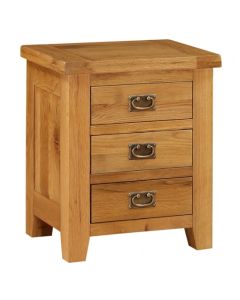 Acorn Wooden Bedside Cabinet In Oak With 3 Drawers