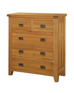 Acorn Wooden Chest Of Drawers In Light Oak With 5 Drawers