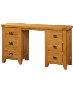 Acorn Wooden Dressing Table In Light Oak With 6 Drawers