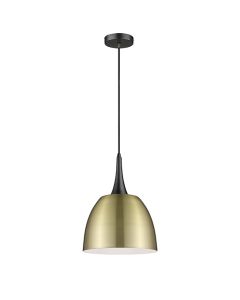 Acton Ceiling Pendant Light In Antique Brass And Matt Black