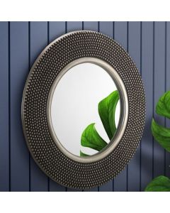 Adagio Round Wall Mirror In Pewter Effect
