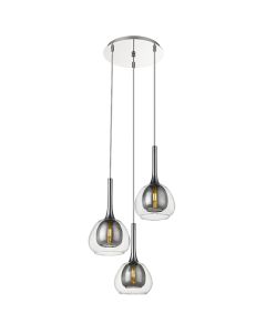 Adelina Round Decorative Ceiling Pendant Light In Smoked Grey