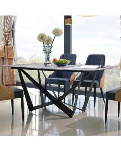 Adelaide Marble Dining Table With Black Metal Frame